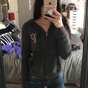 VICTORIA’S SECRET PINK ZIP UP HOODIE - GRAY XS